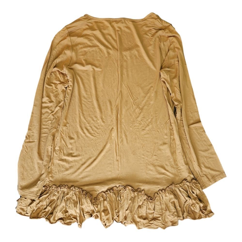 Urban Coco Mustard Yellow Ruffled Trimmed Knit Tunic Size M - Picture 6 of 6